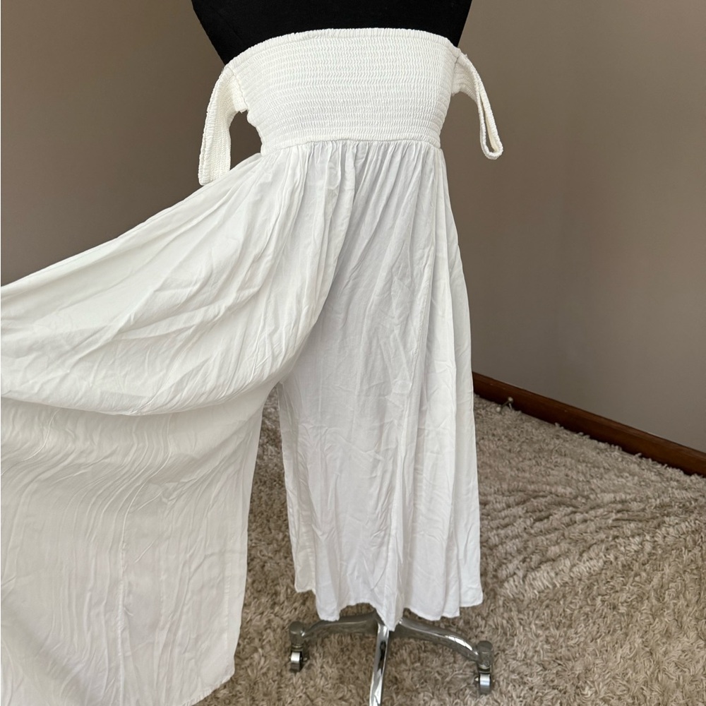 White Strapless jumpsuit/coverup